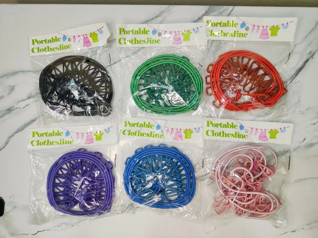 Portable Elastic Clothesline with 12 Clips - Fancy Bin Bangladesh