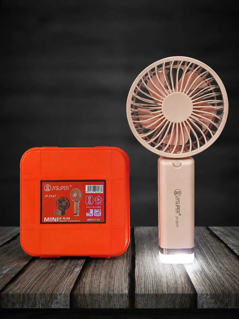 JySuper 2517 - Rechargeable Mini Folding Fan with Light